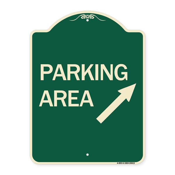 Signmission Parking Area Up Right Arrow Symbol Heavy-Gauge Aluminum Architectural Sign, 24" x 18", G-1824-24613 A-DES-G-1824-24613 - main